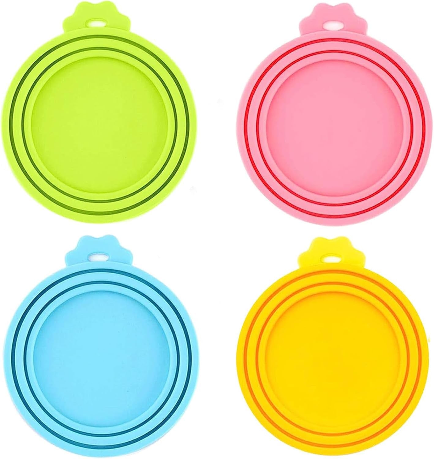 Food Can Lids, Universal BPA Free Silicone Can Lids Covers for Dog and Cat Food, One Can Cap Fit Most Standard Size Canned(4 Pack Multicolor