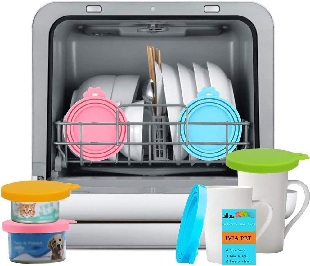 Food Can Lids, Universal BPA Free Silicone Can Lids Covers for Dog and Cat Food, One Can Cap Fit Most Standard Size Canned(4 Pack Multicolor