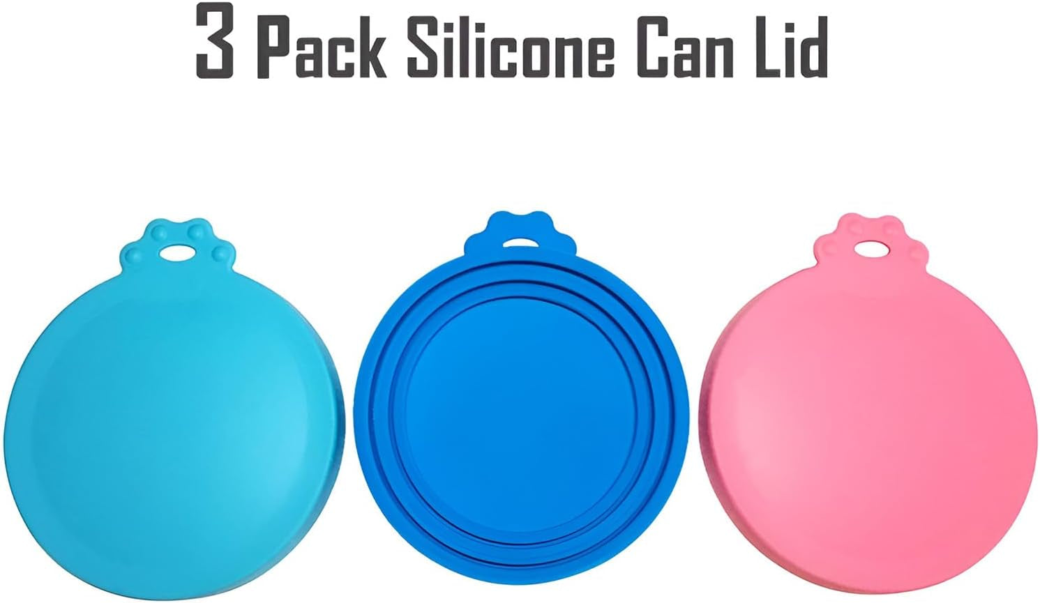 3 Pack Pet Can Covers/Cat Dog Food Can Lids/Universal BPA Free/Silicone Pet Food Can Lids Covers/Fits Most Standard Size Dog and Cat Can Tops for Pet Food Storage