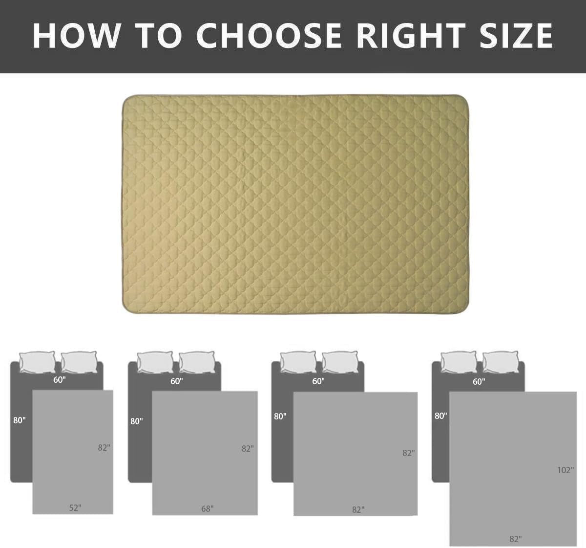 Dog Bed Covers Dog Rugs Pet Pads Puppy Pads Washable Pee Pads for Dog Blankets for Couch Protection Super Soft Pet Bed Covers for Dog Training Pads 1 Piece 82"X82" Taupe