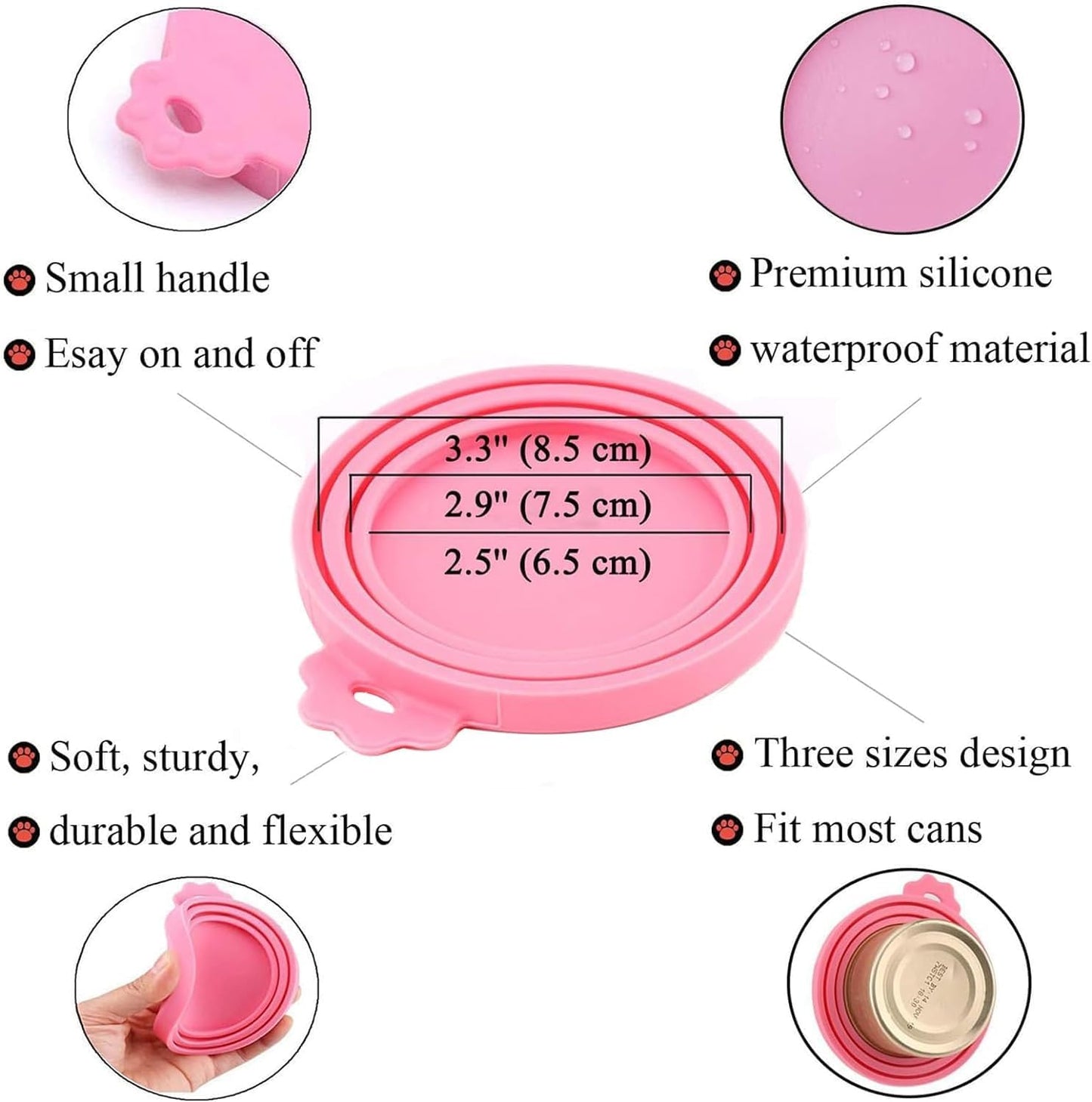 Food Can Lids, Universal BPA Free Silicone Can Lids Covers for Dog and Cat Food, One Can Cap Fit Most Standard Size Canned(4 Pack Multicolor