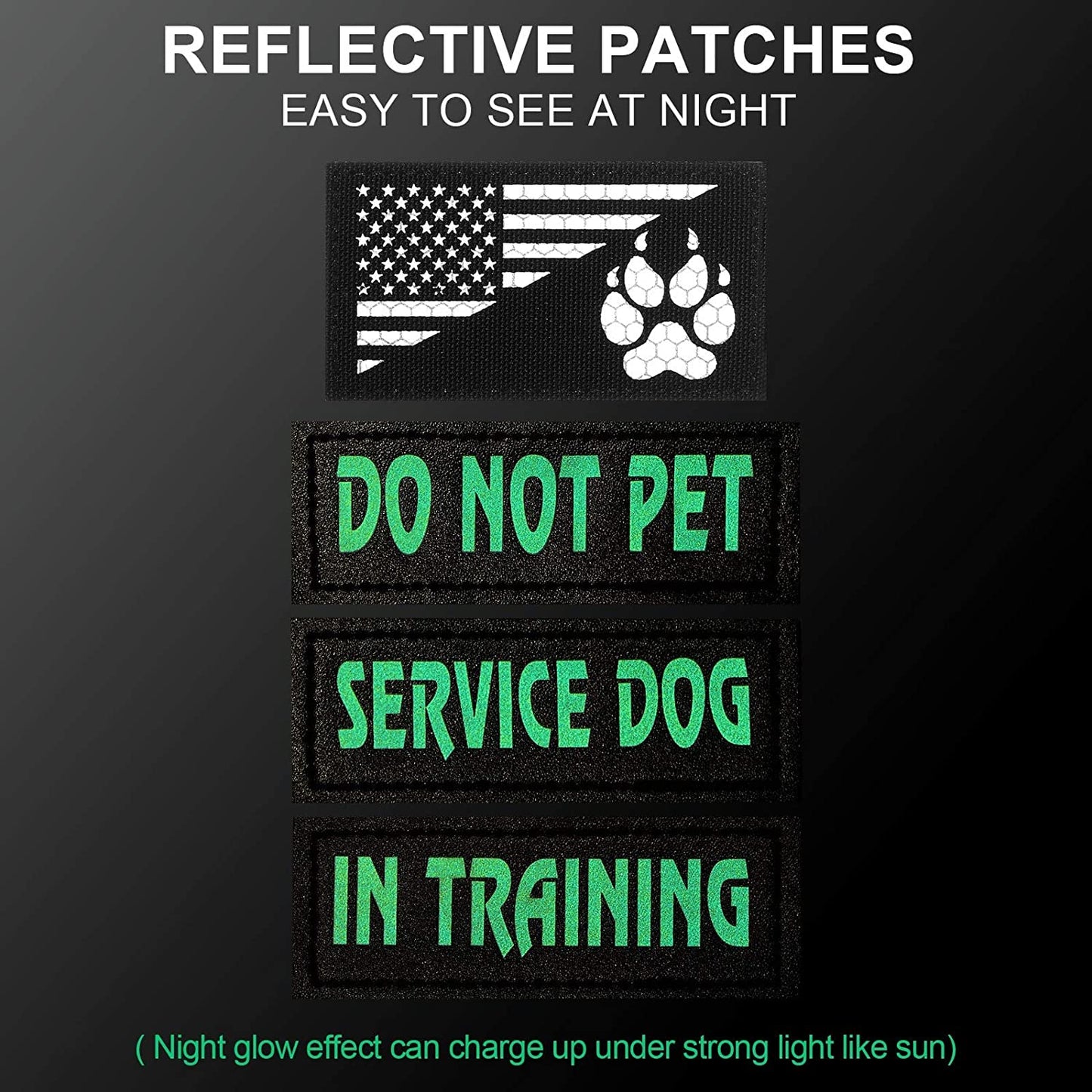 8 Pieces Reflective Service Dog Vest Patches Do Not Pet in Training Harness Removable Tactical Dog Vest Patches with Printed Paw(Classic Patterns,6 X 2 Inch)