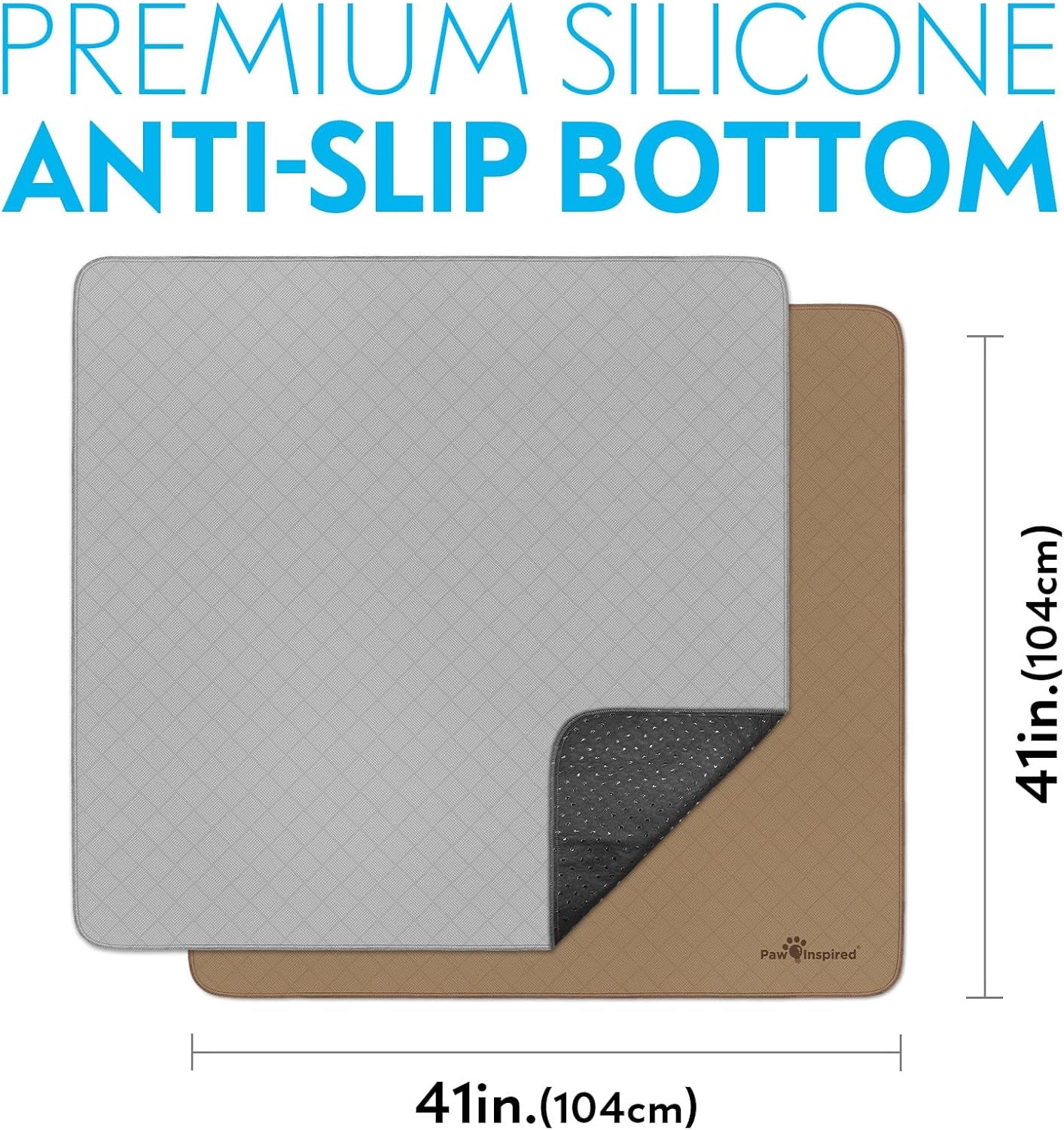 Washable Pee Pads for Dogs (2 Pack) | Leakproof, Non-Slip Reusable Puppy Pads for Potty Training, Whelping, Waterproof Mat (41X41 Size, Pack of 2)