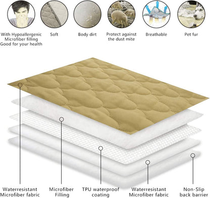 Dog Bed Covers Dog Rugs Pet Pads Puppy Pads Washable Pee Pads for Dog Blankets for Couch Protection Super Soft Pet Bed Covers for Dog Training Pads 1 Piece 82"X82" Taupe