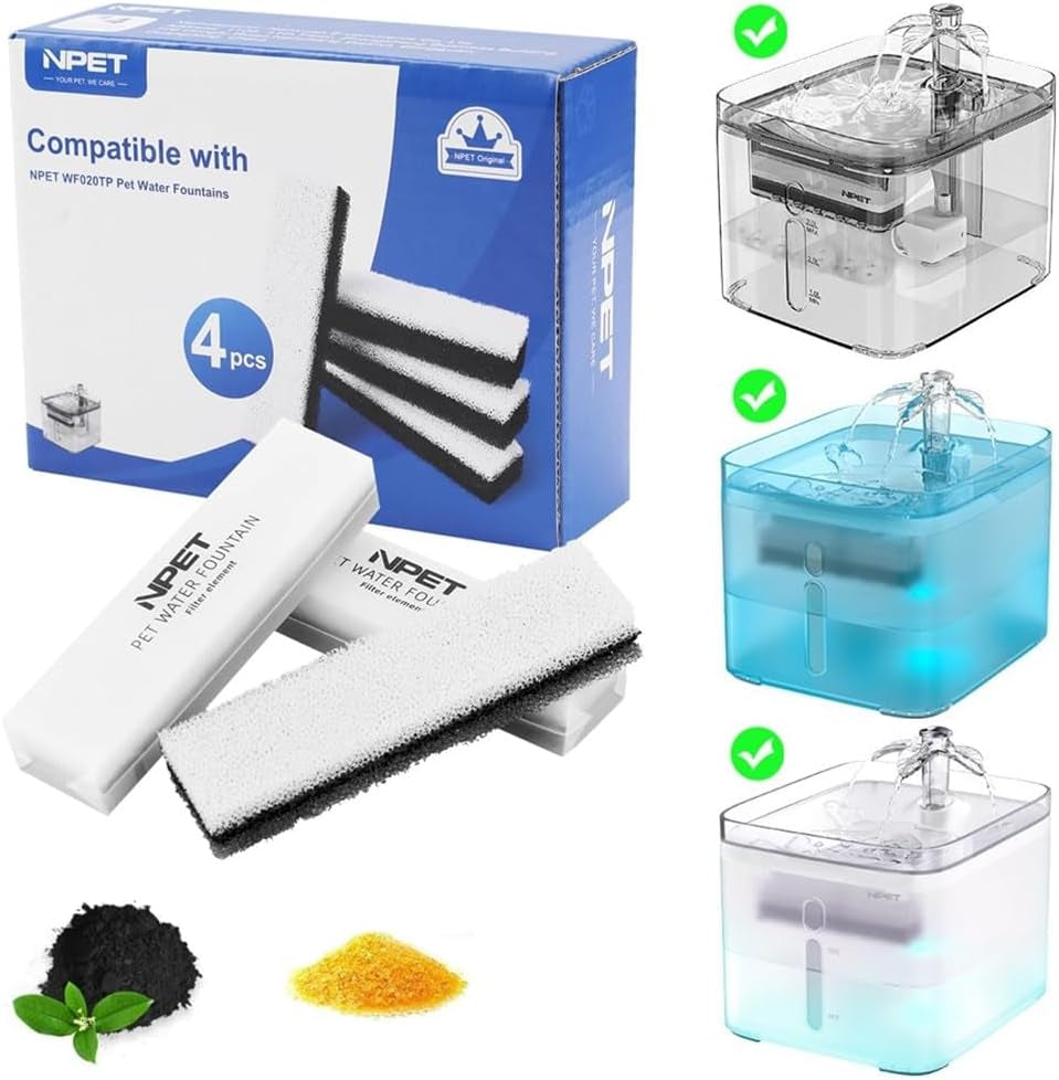 Cat Dog Water Fountain Replacement Filters for WF020TP/WF020BL/WF020WH Fountains