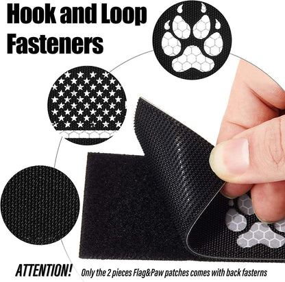 8 Pieces Reflective Service Dog Vest Patches Do Not Pet in Training Harness Removable Tactical Dog Vest Patches with Printed Paw(Classic Patterns,6 X 2 Inch)