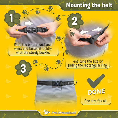 Exquisite Hands-Free Leash for Medium Dogs: Ultimate Comfort & Freedom for Running, Walking, Hiking. Premium Quality, Durable & Versatile Waist Dog Leash Belt. Your Dog Will Love It